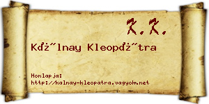 Kálnay Kleopátra névjegykártya